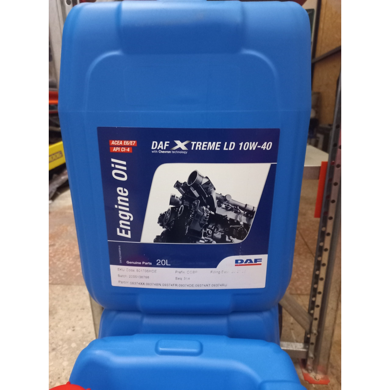 Масло моторне ДАФ євро 5 євро 6 оригінал DAF Xtreme LD 10W 40 20L