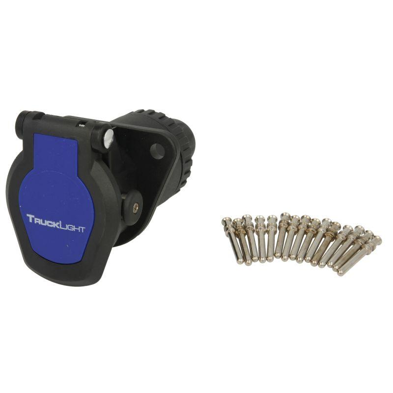 Розетка напівпричіп електрична АДР/ADR розетка 24V 15 Pin TRUCKLIGHT обтискний контакт