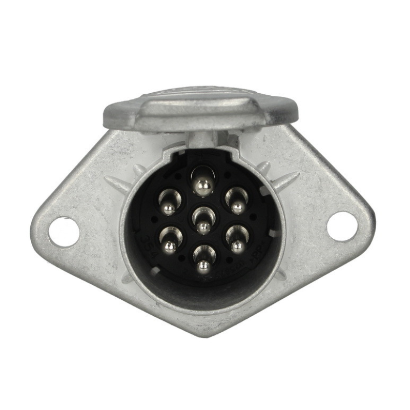 Розетка напівпричепа електрична тип N 24V 7 Pin Hella металева (тато) Розетка напівпричепа електрична тип N 24V 7 Pin Hella металева (тато)