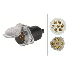 Розетка напівпричепа електрична тип S 24V 7 Pin Hella алюмінієва (мама)